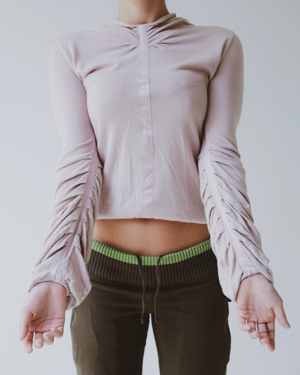 Nina Ricci hitched sleeve cashmere top