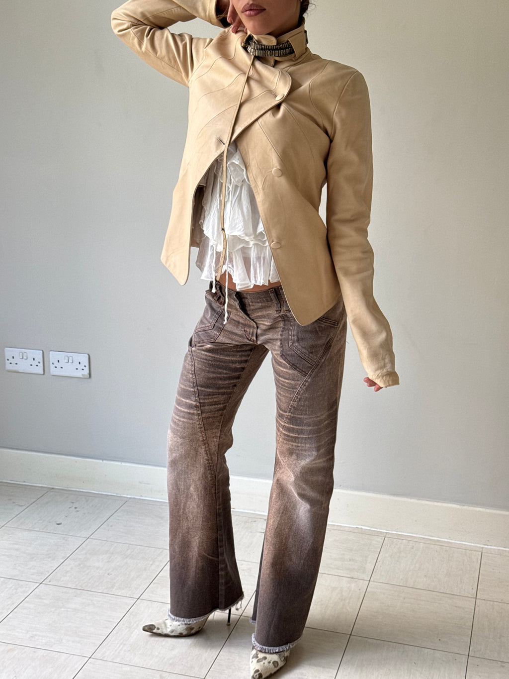 Roberto Cavalli distressed jeans