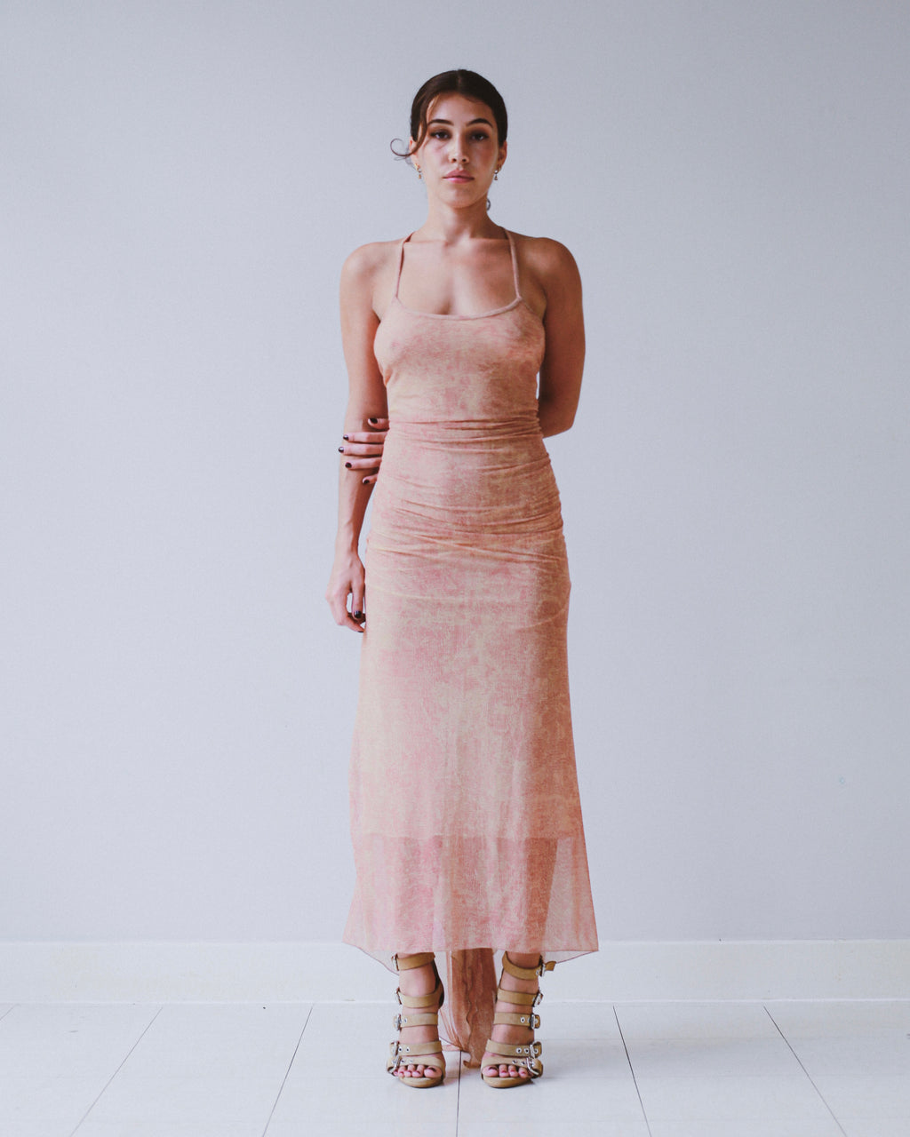 Legatte maxi dress with train