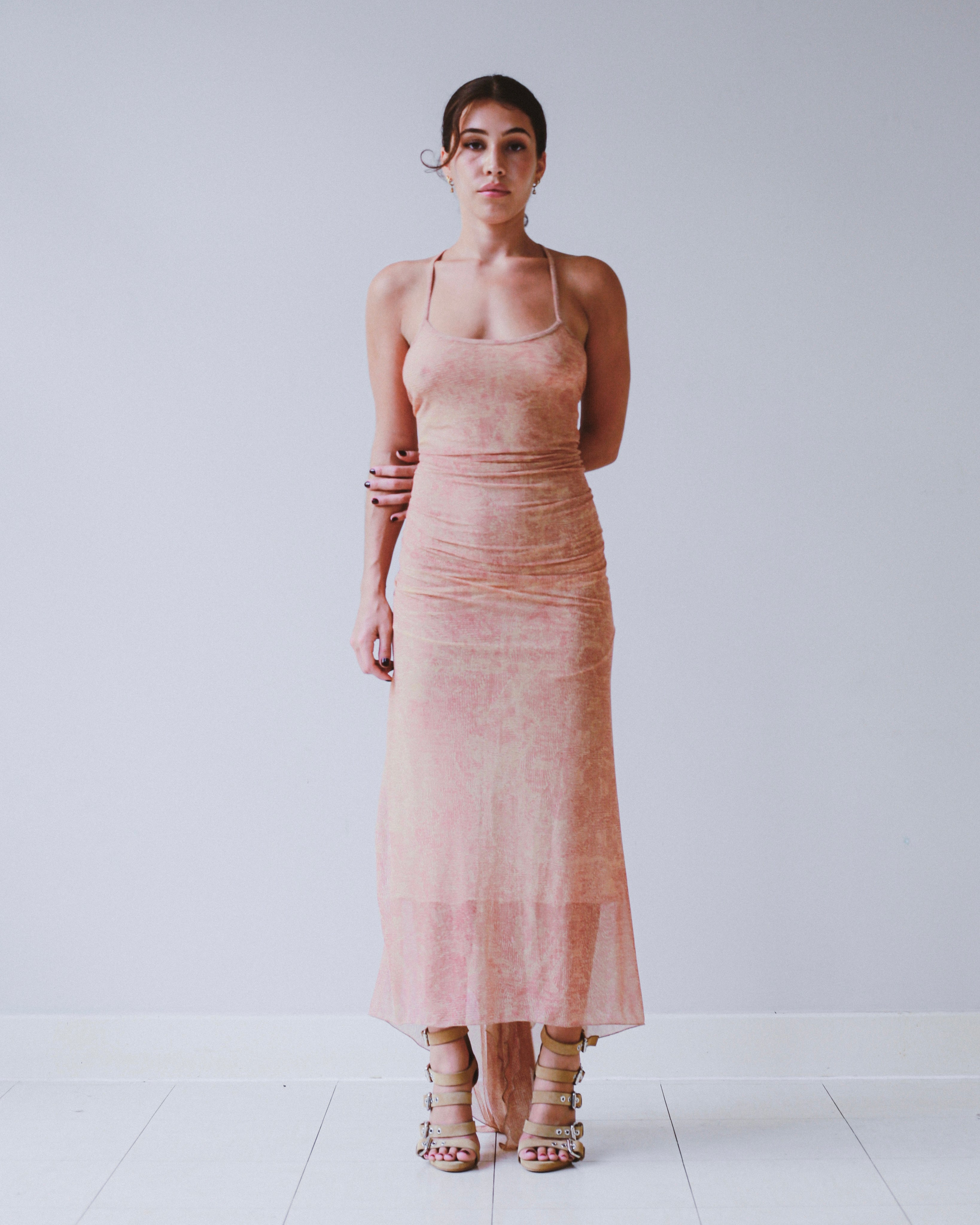Legatte maxi dress with train