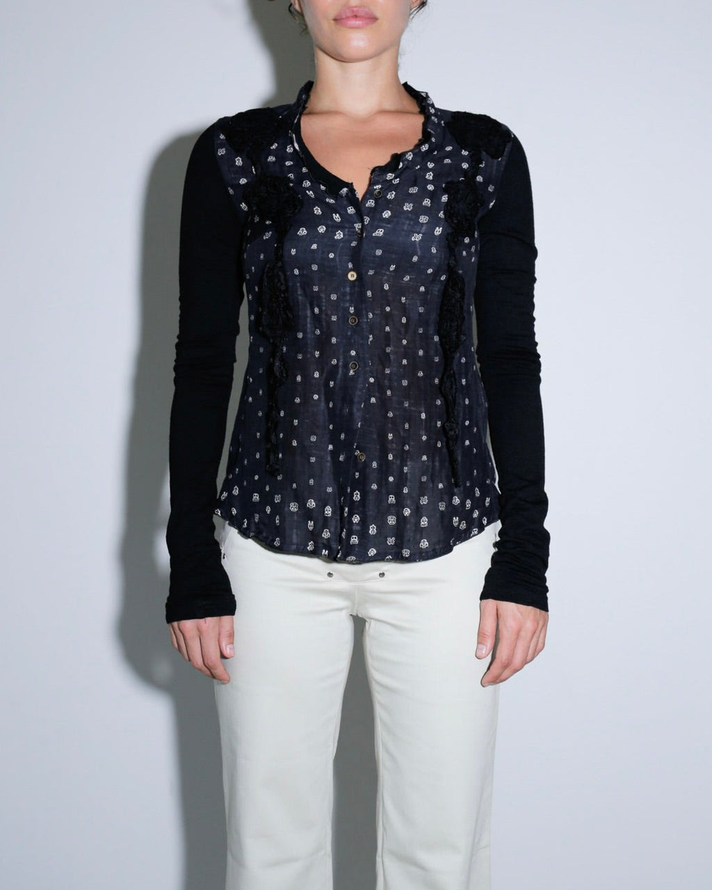 Marithé + François Girbaud skull print blouse