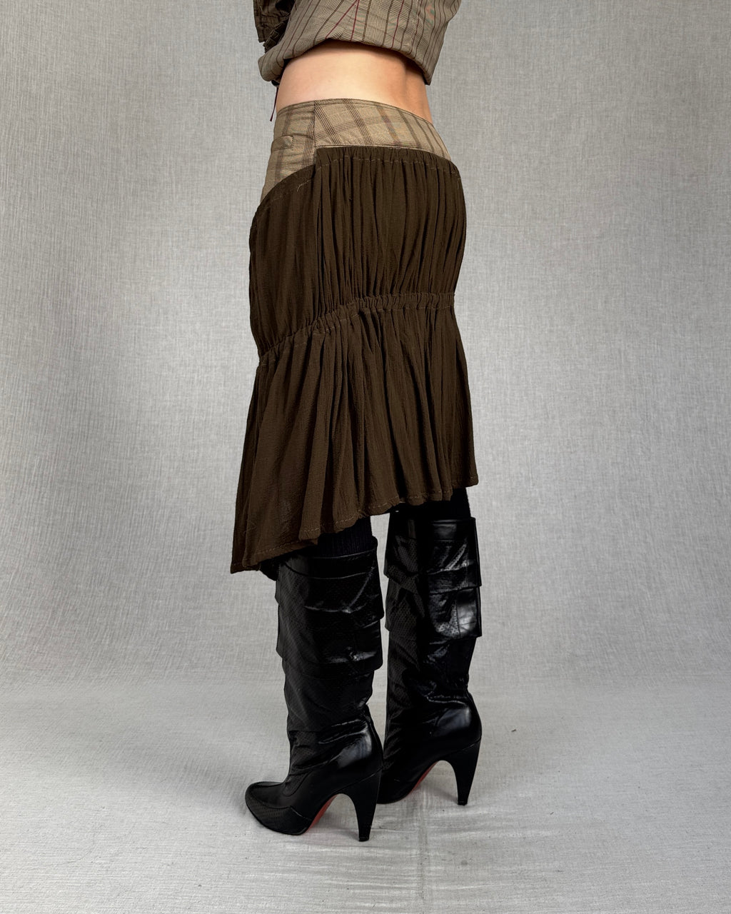 Plein Sud gathered overlay skirt