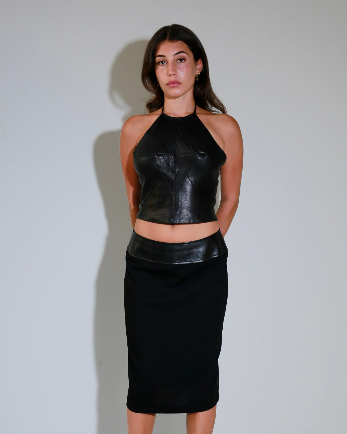 Plein Sud leather halter top