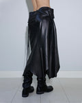 Patchwork leather skirt