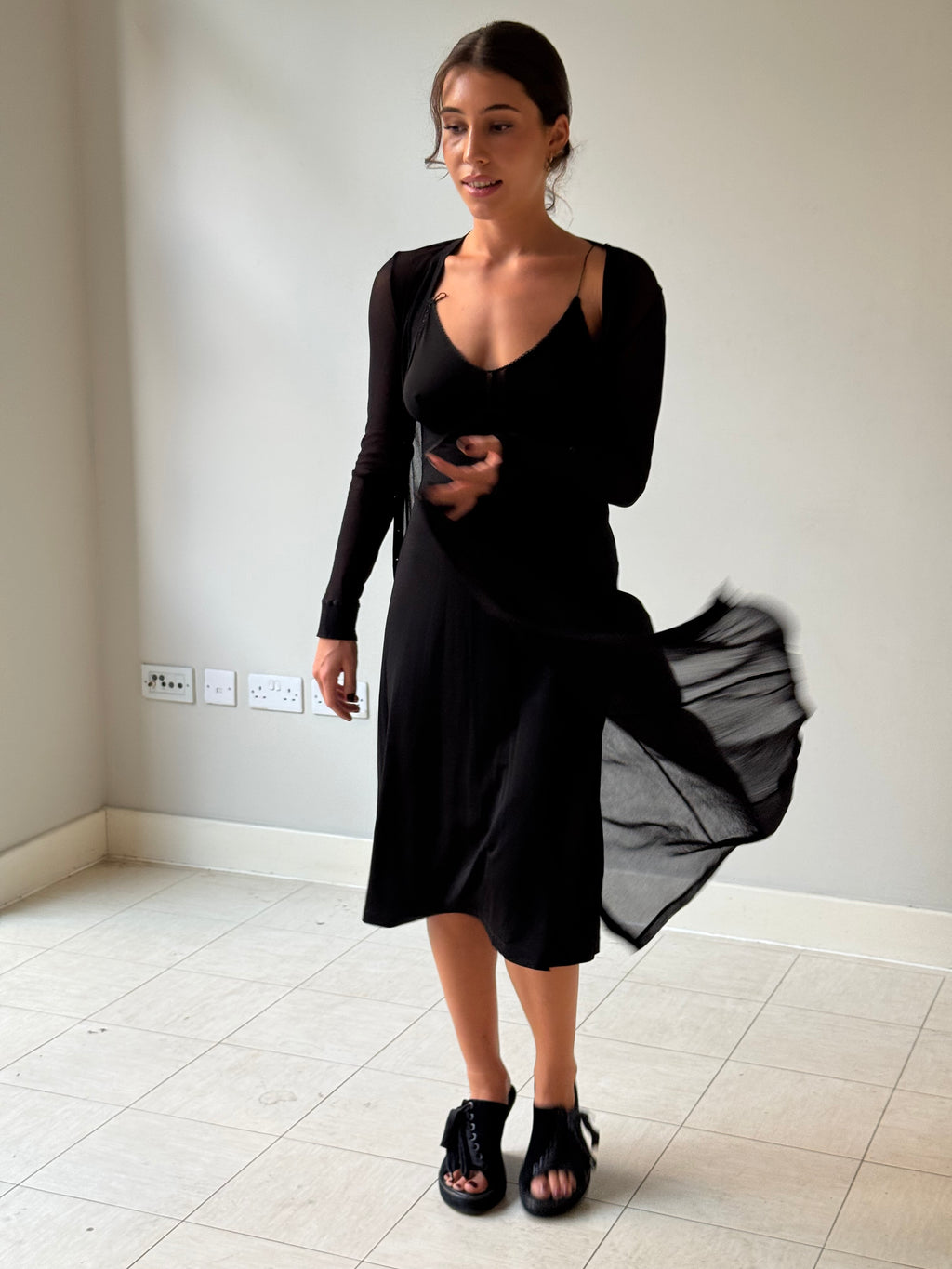Plein Sud mesh longline cardigan