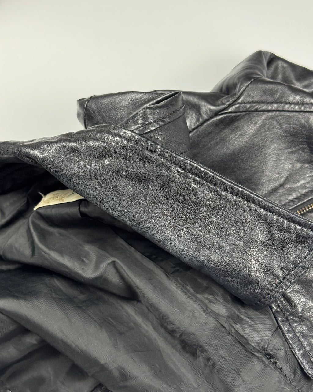 Leather micro jacket