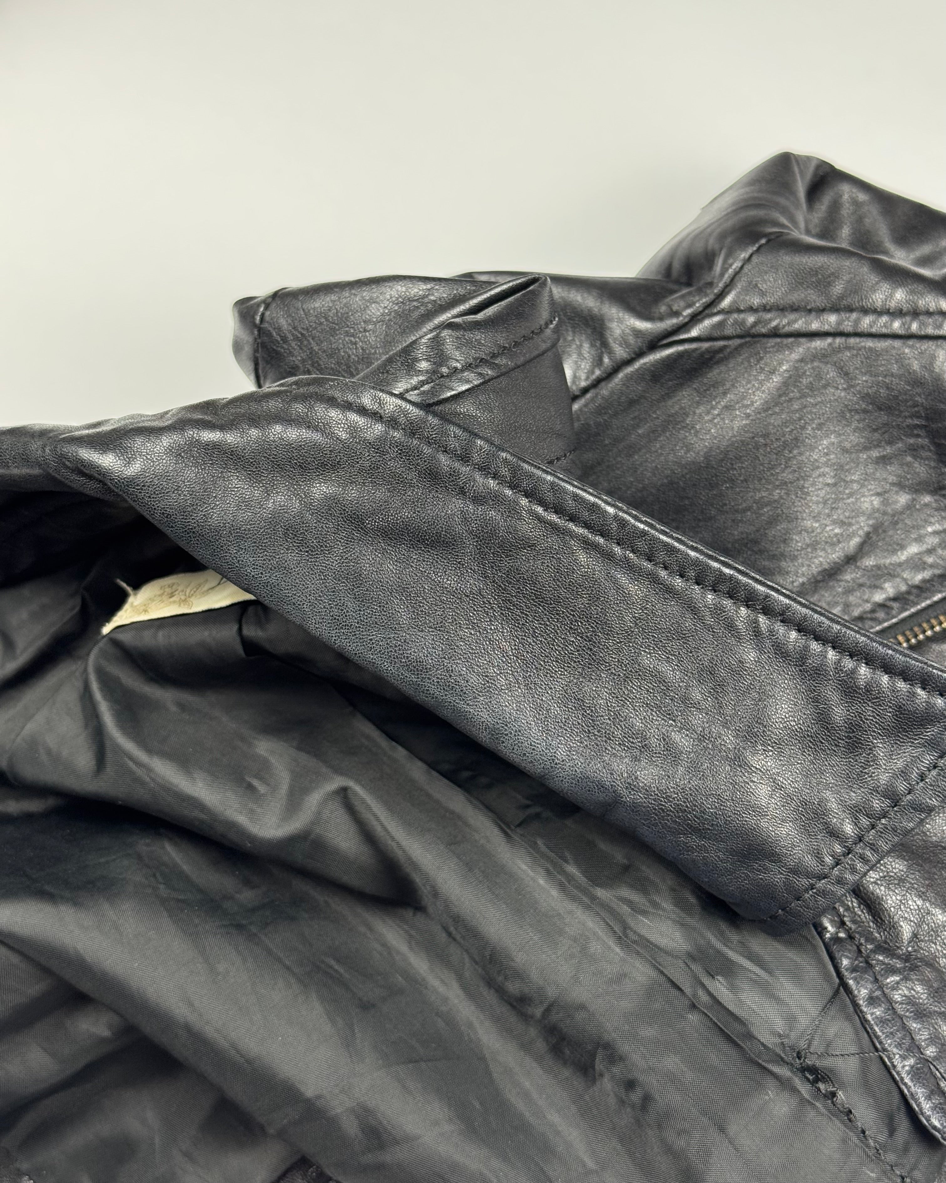 Leather micro jacket