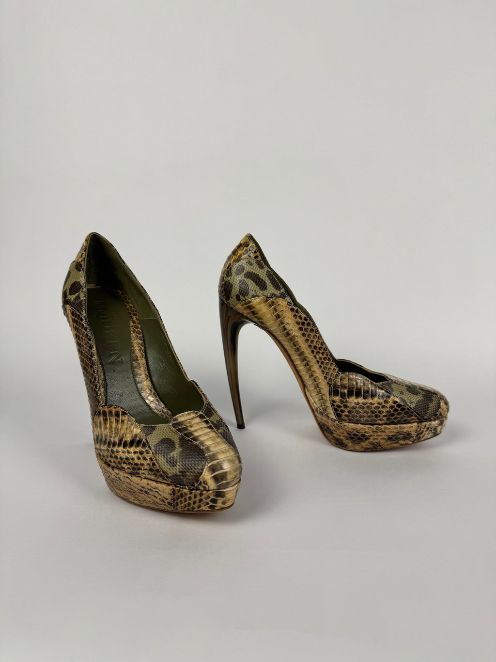 McQueen S/S 2012 python horn heels