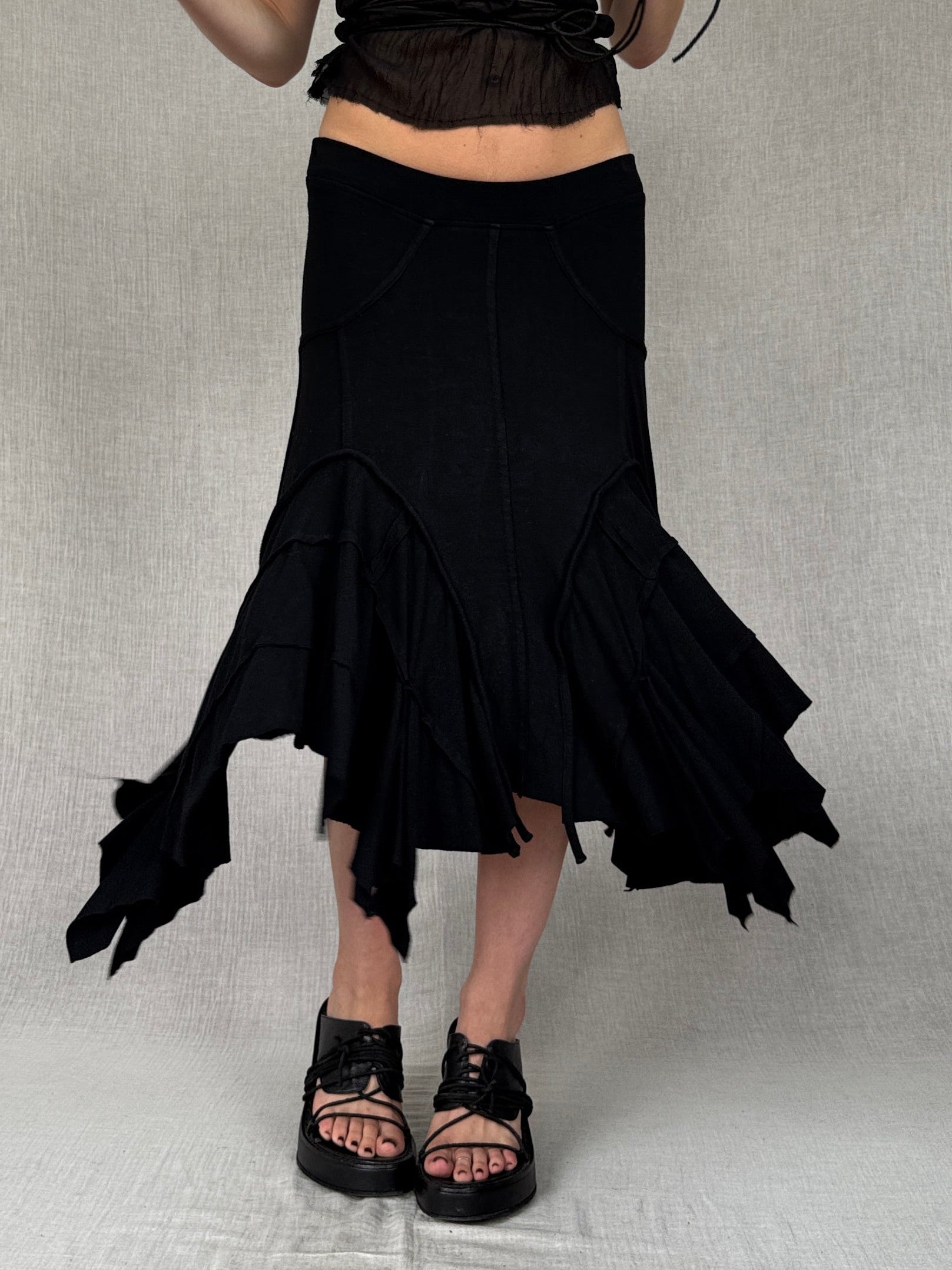 French vintage spiked jersey skirt