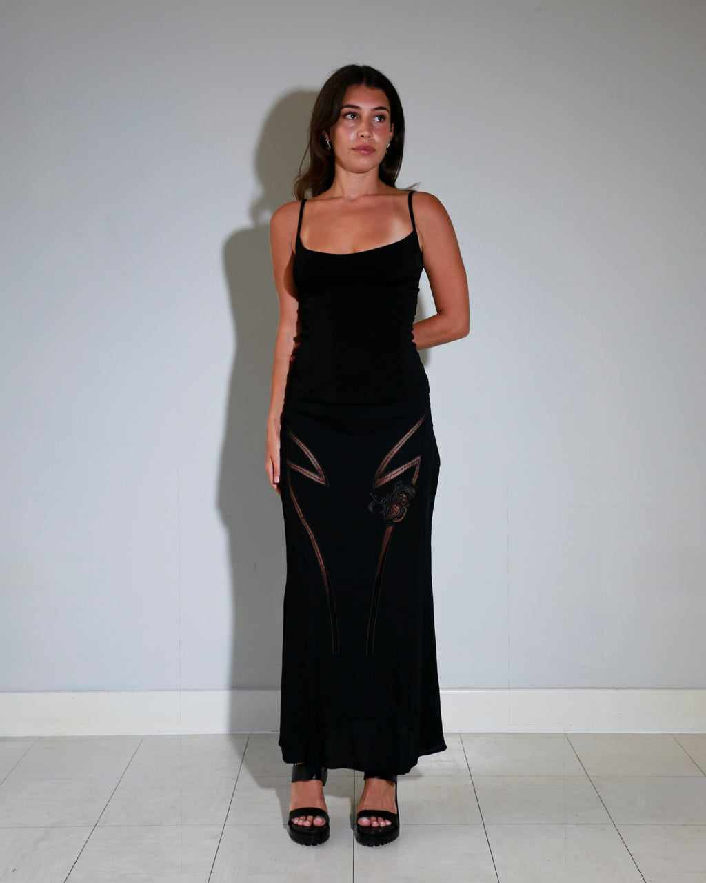 Versace gothic maxi skirt