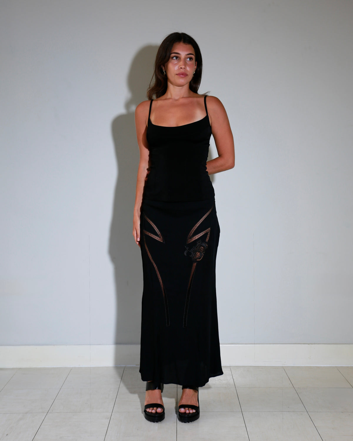 Versace gothic maxi skirt