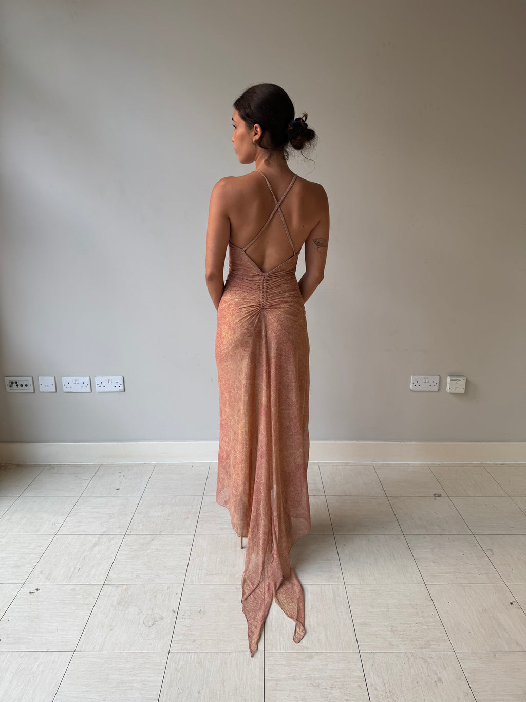 Legatte maxi dress with train