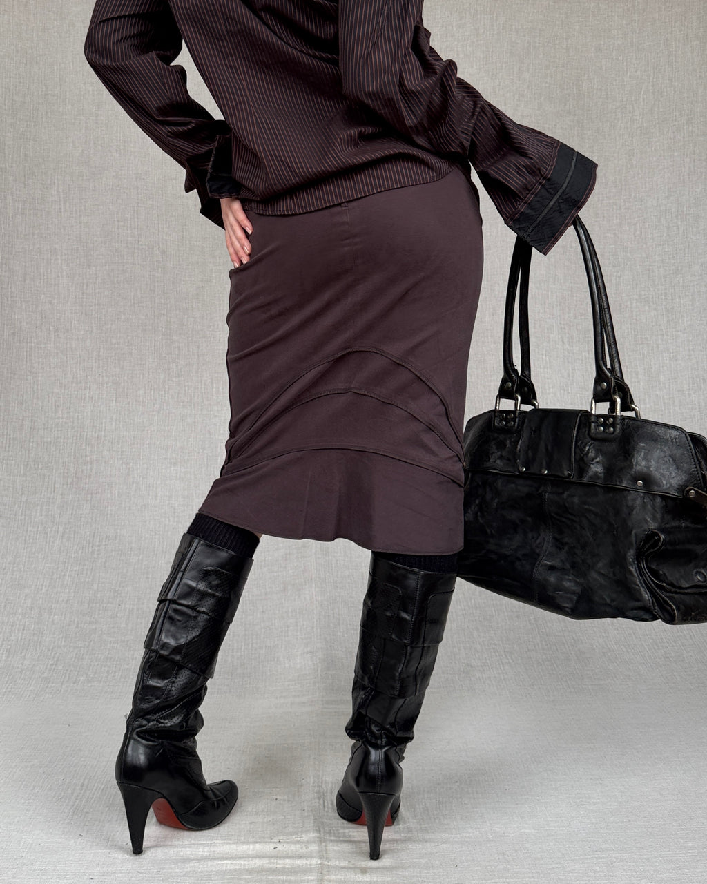 Sportmax curved panel skirt
