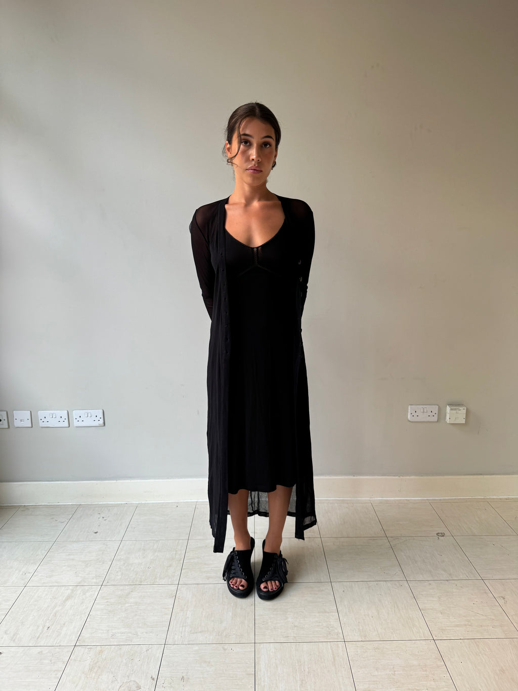 Plein Sud mesh longline cardigan