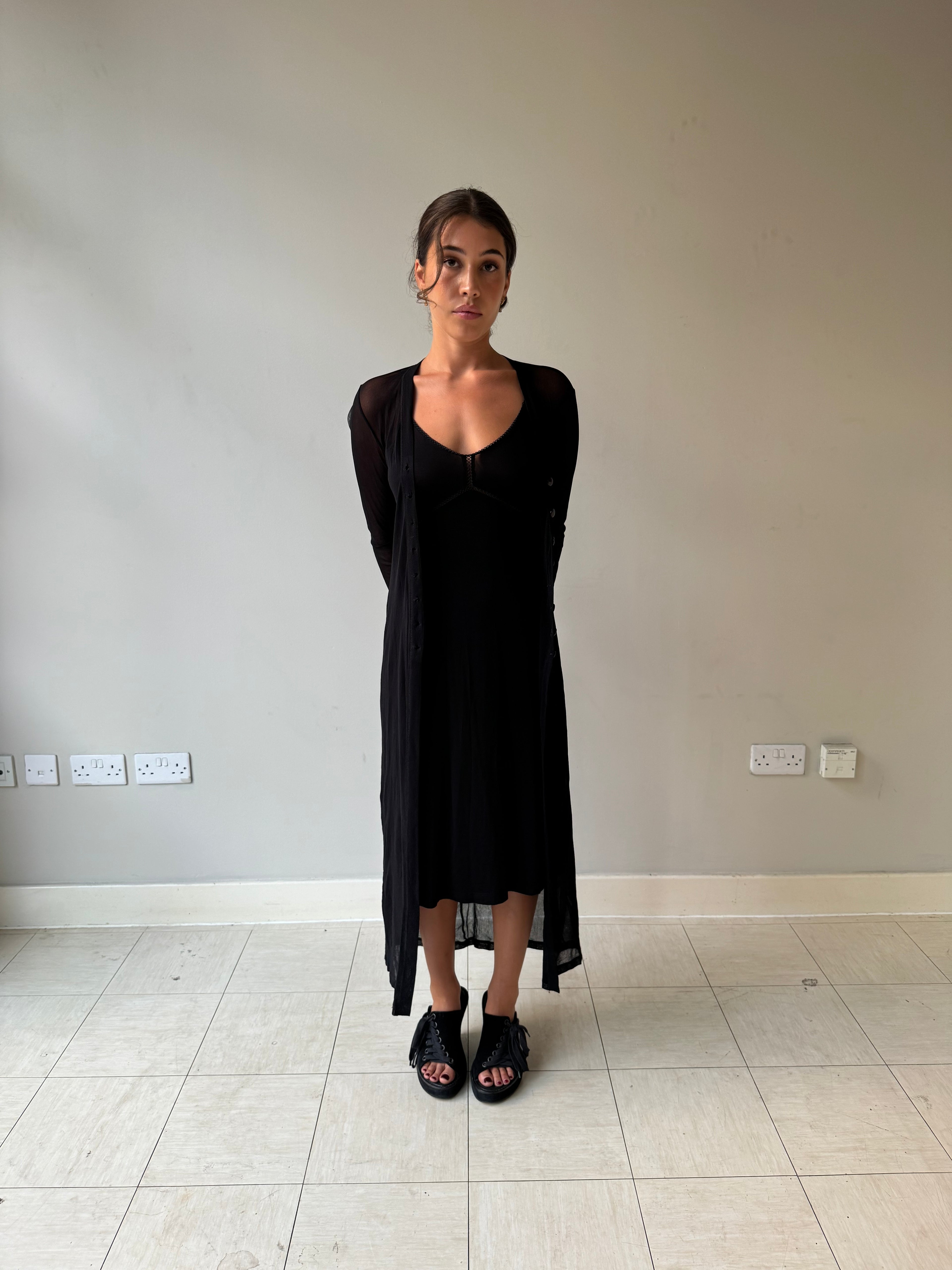 Plein Sud mesh longline cardigan