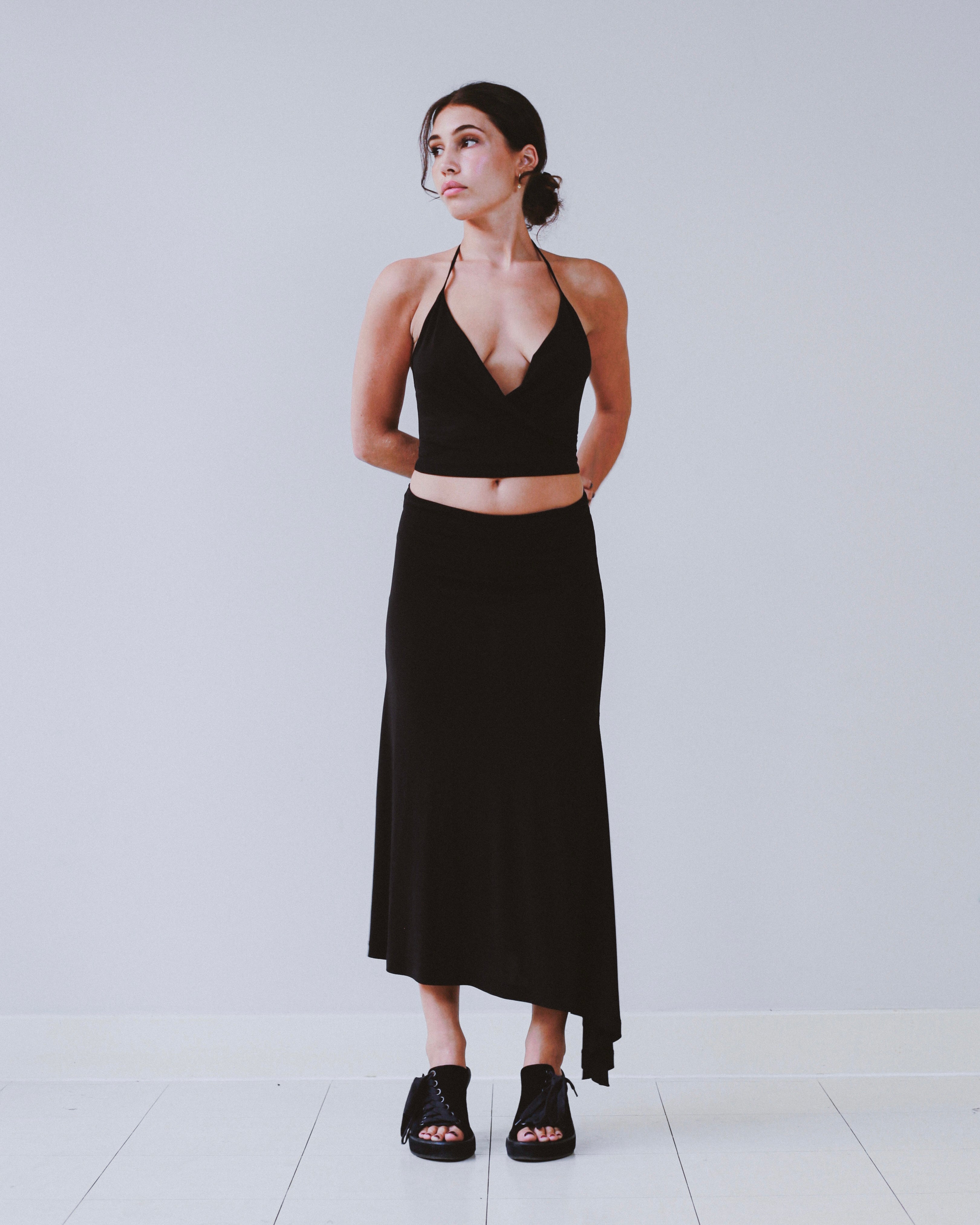 Plain Sud top and skirt set