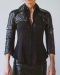 Leather micro jacket