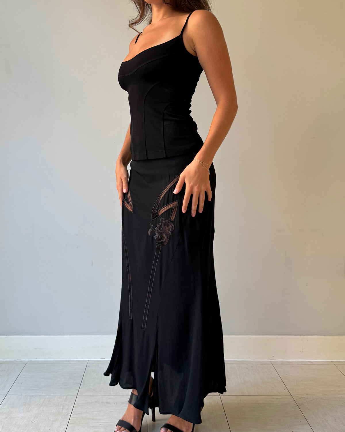 Versace gothic maxi skirt