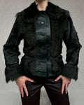 Forest green goat fur jacket