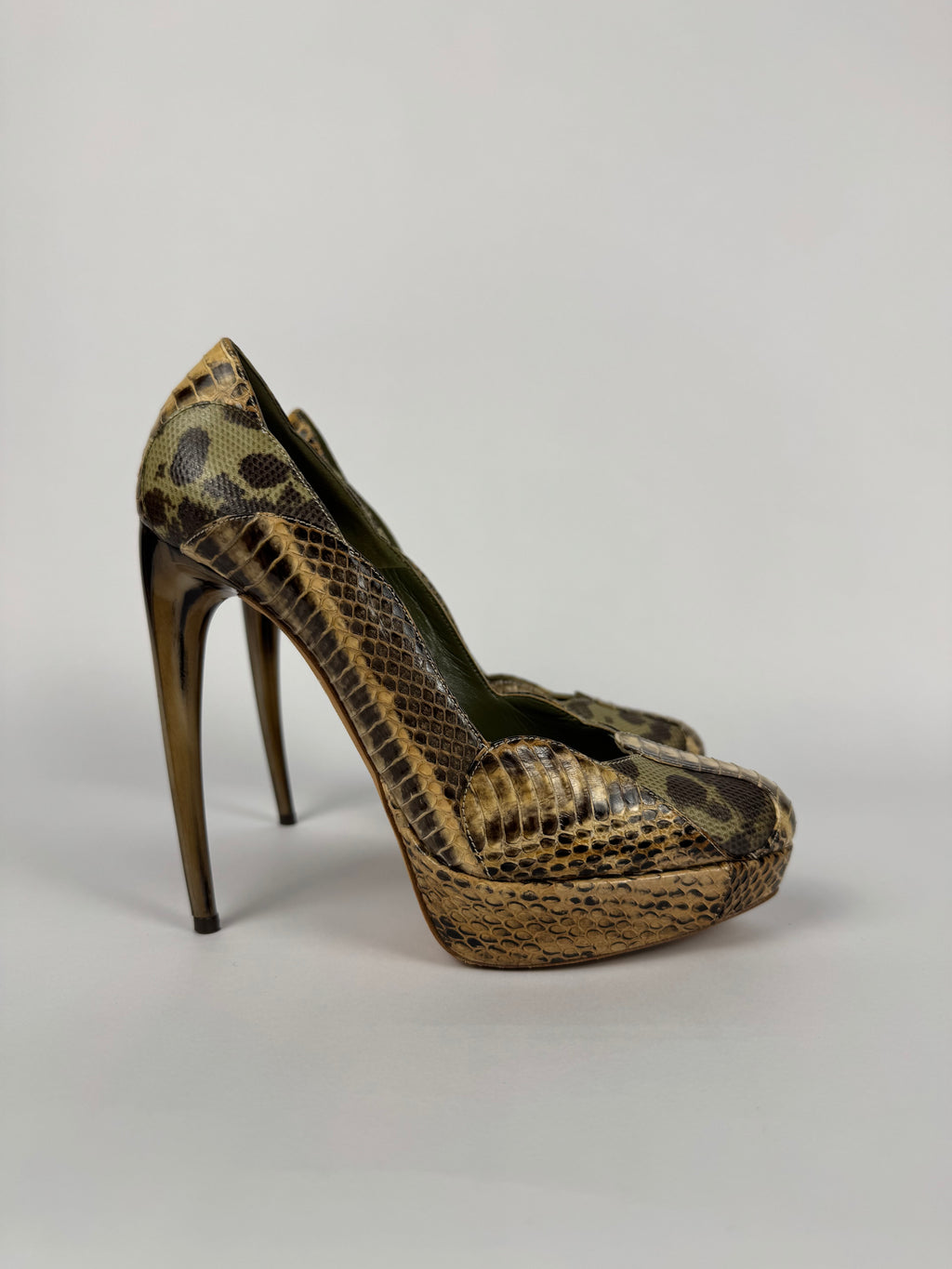 McQueen S/S 2012 python horn heels