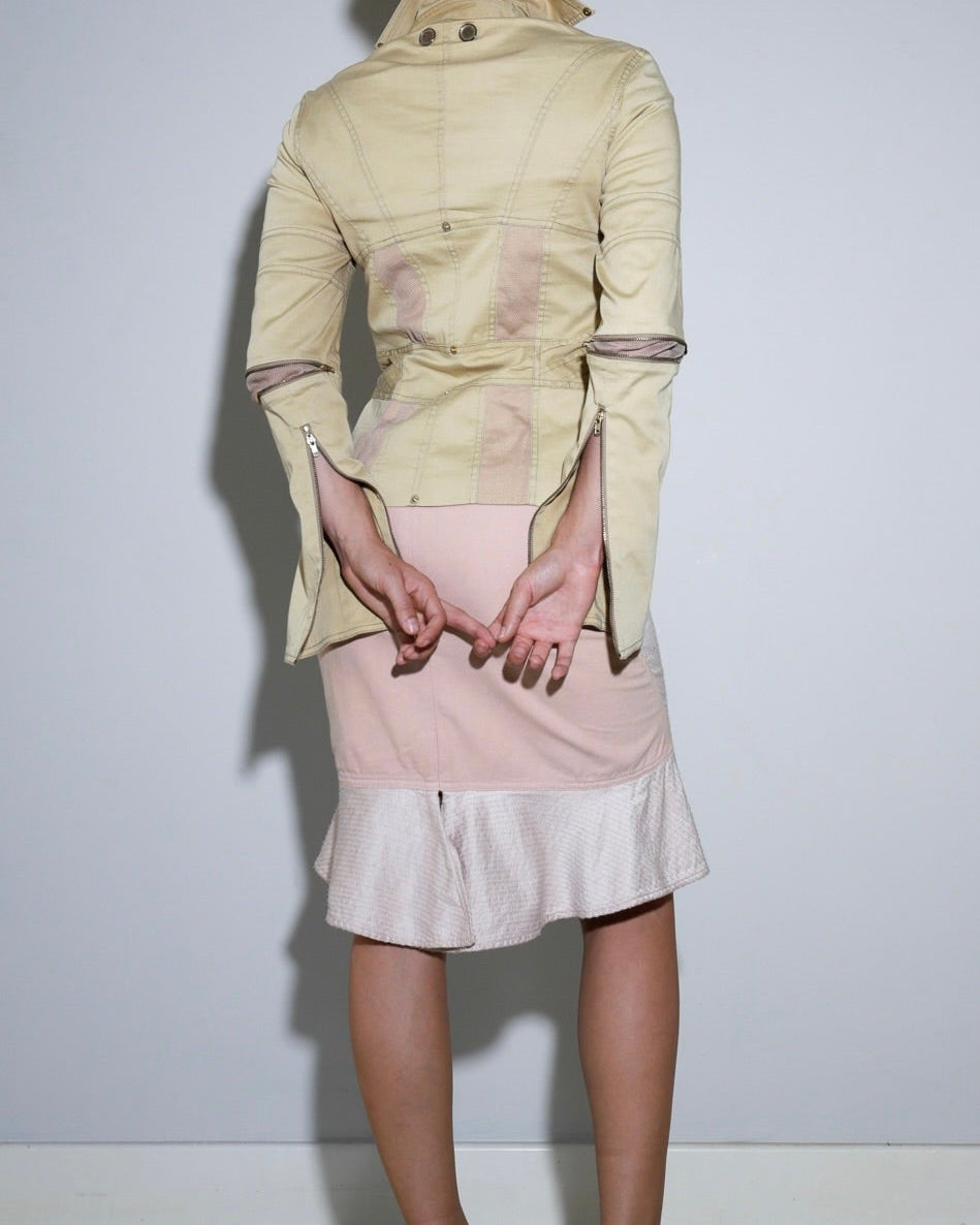 Roberto Cavalli fishtail silk panelled skirt