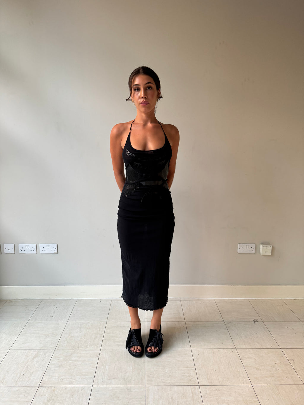 Plein Sud mesh halter dress