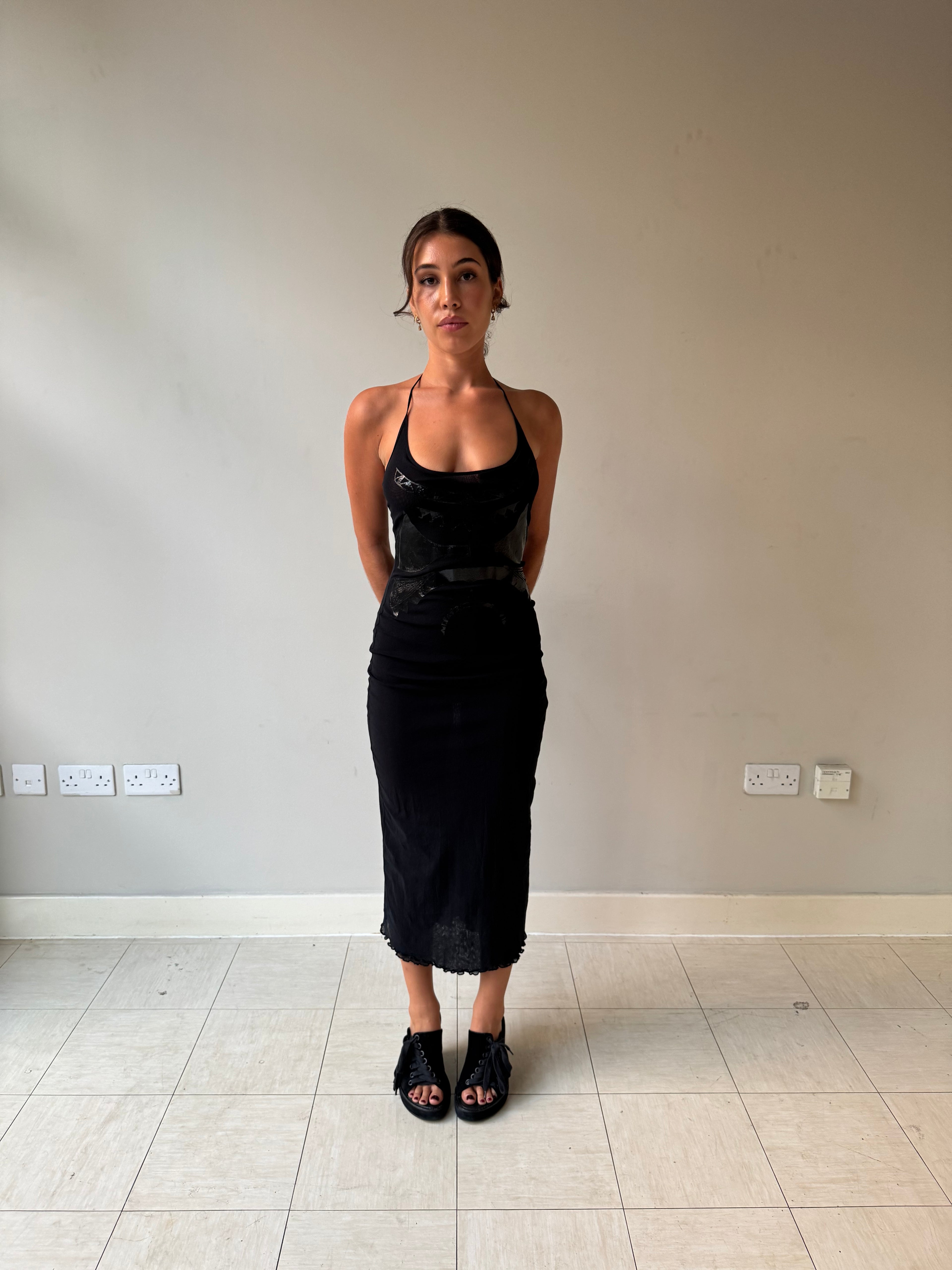 Plein Sud mesh halter dress