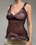 Sisley silk abstract print top