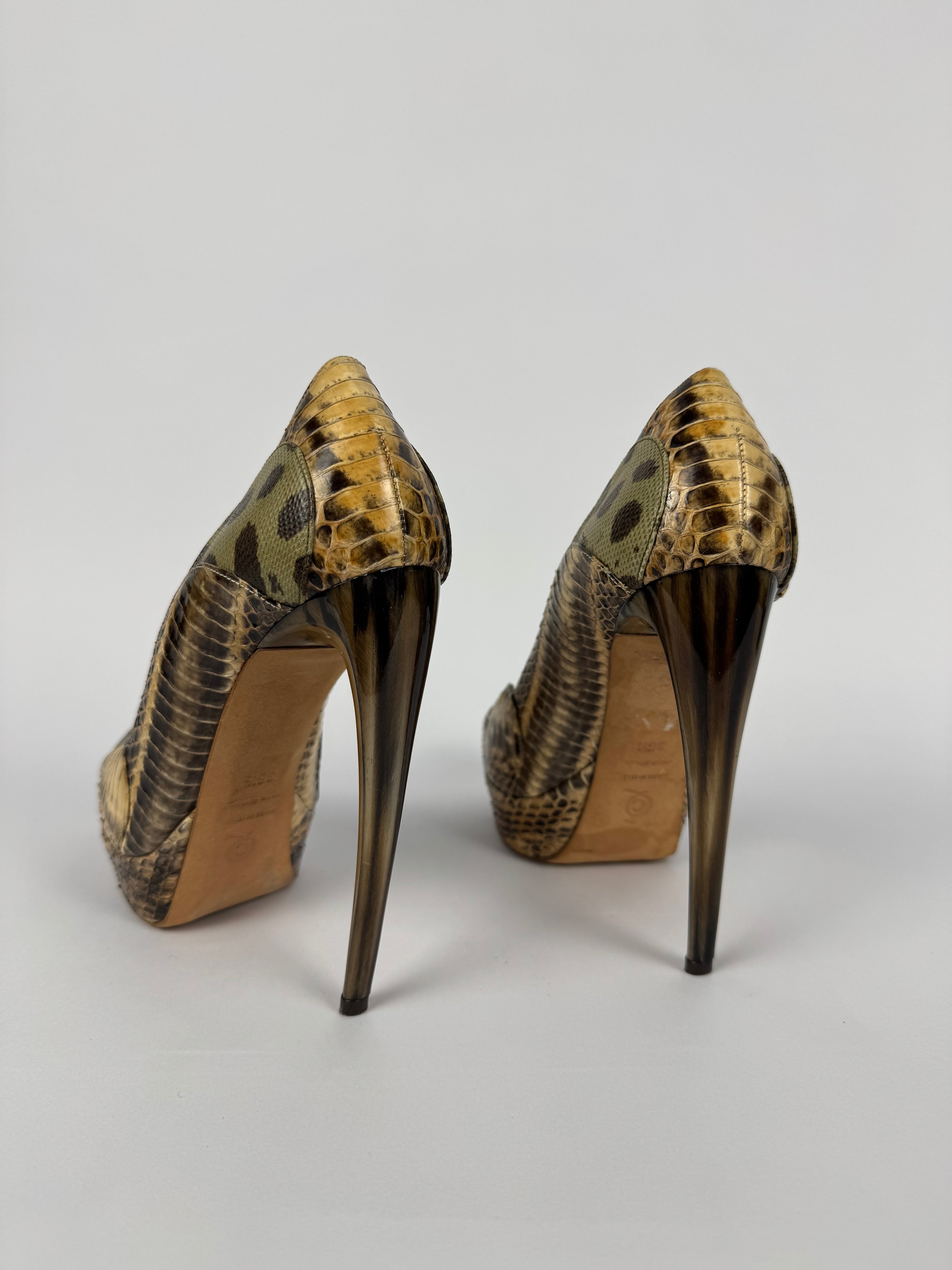 McQueen S/S 2012 python horn heels