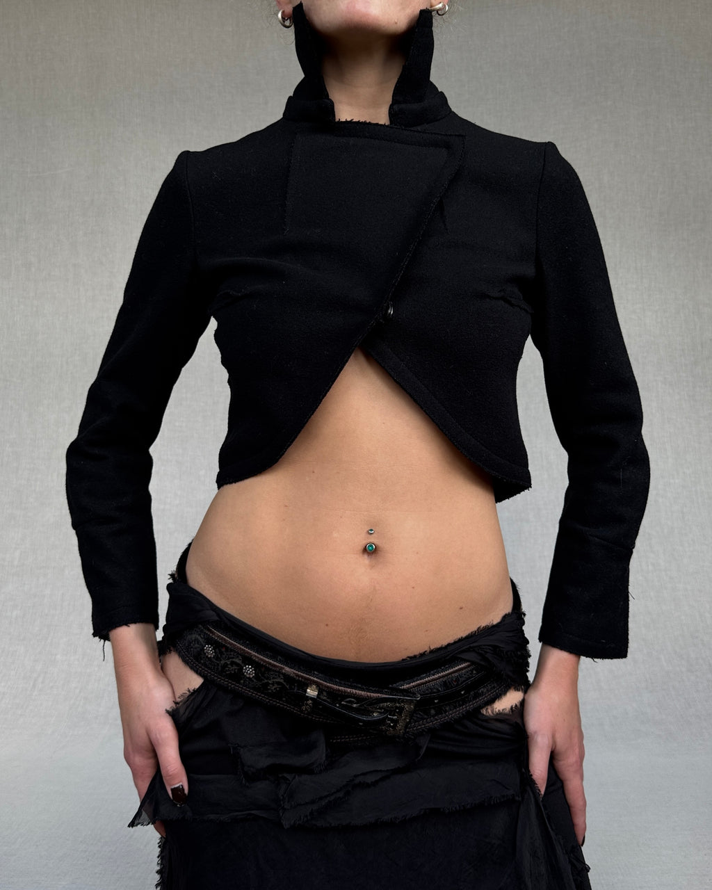 Patrizia Pepe boiled wool cropped jacket