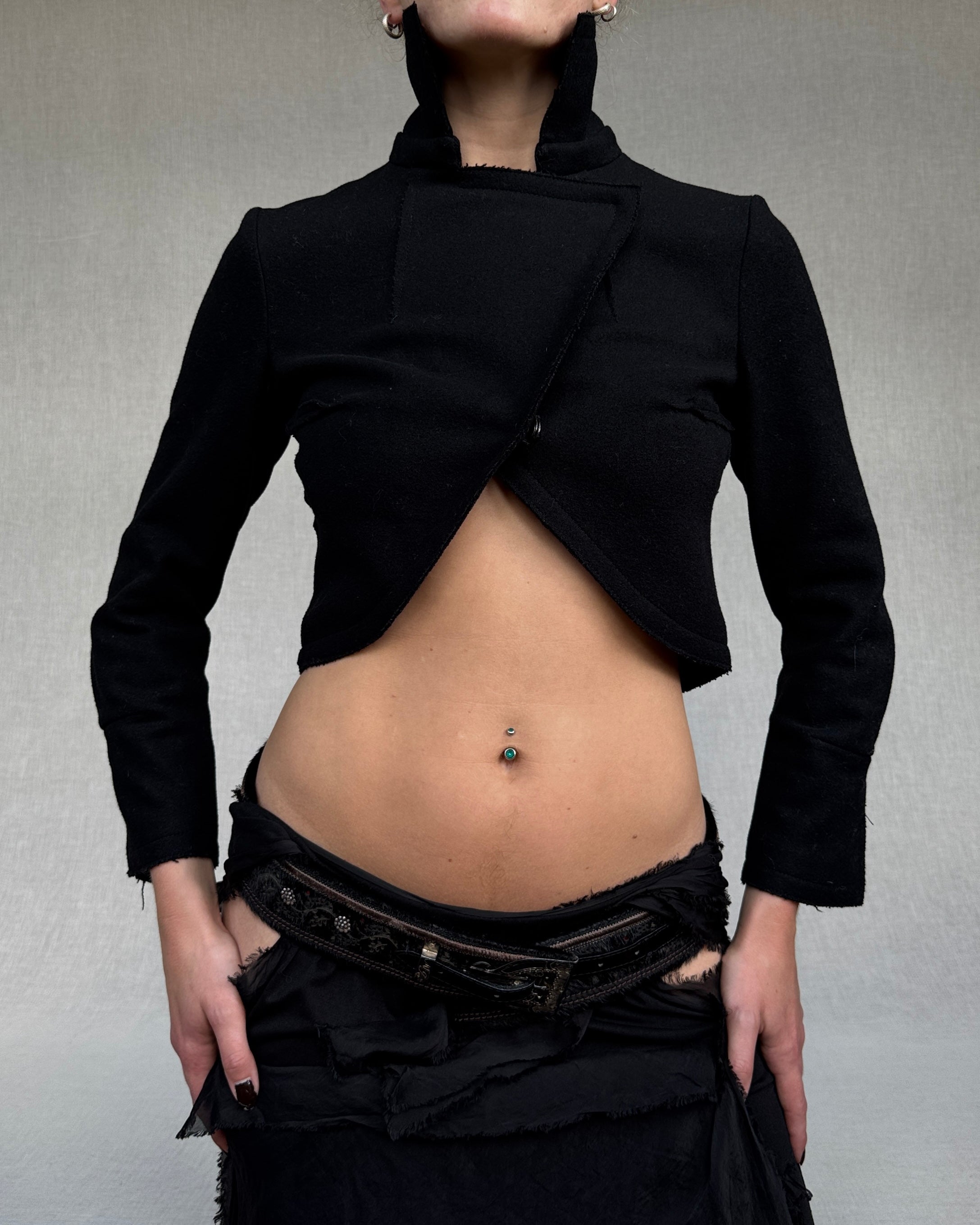 Patrizia Pepe boiled wool cropped jacket