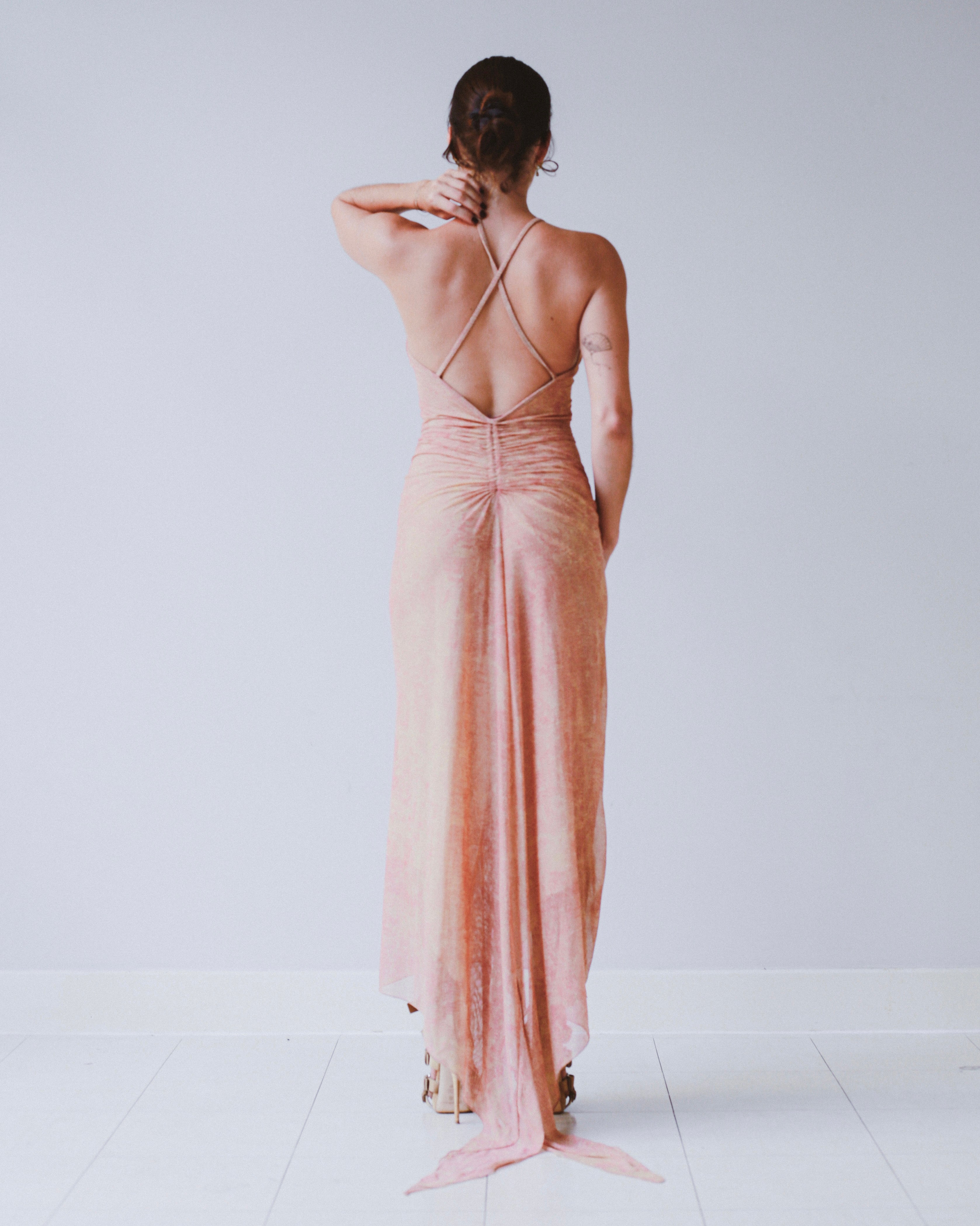 Legatte maxi dress with train