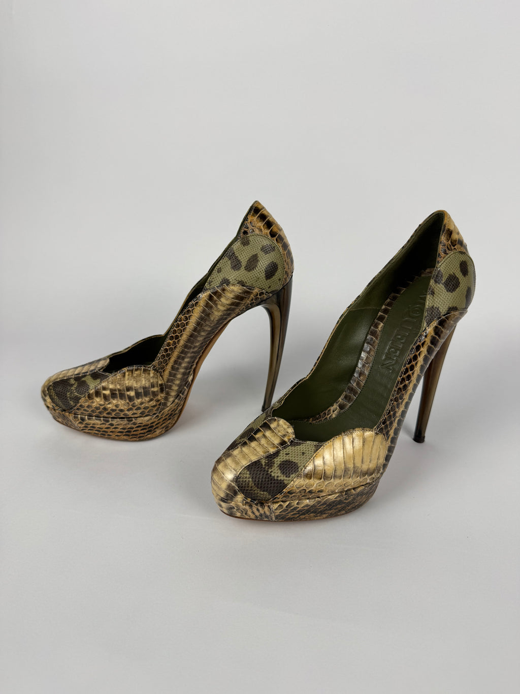 McQueen S/S 2012 python horn heels