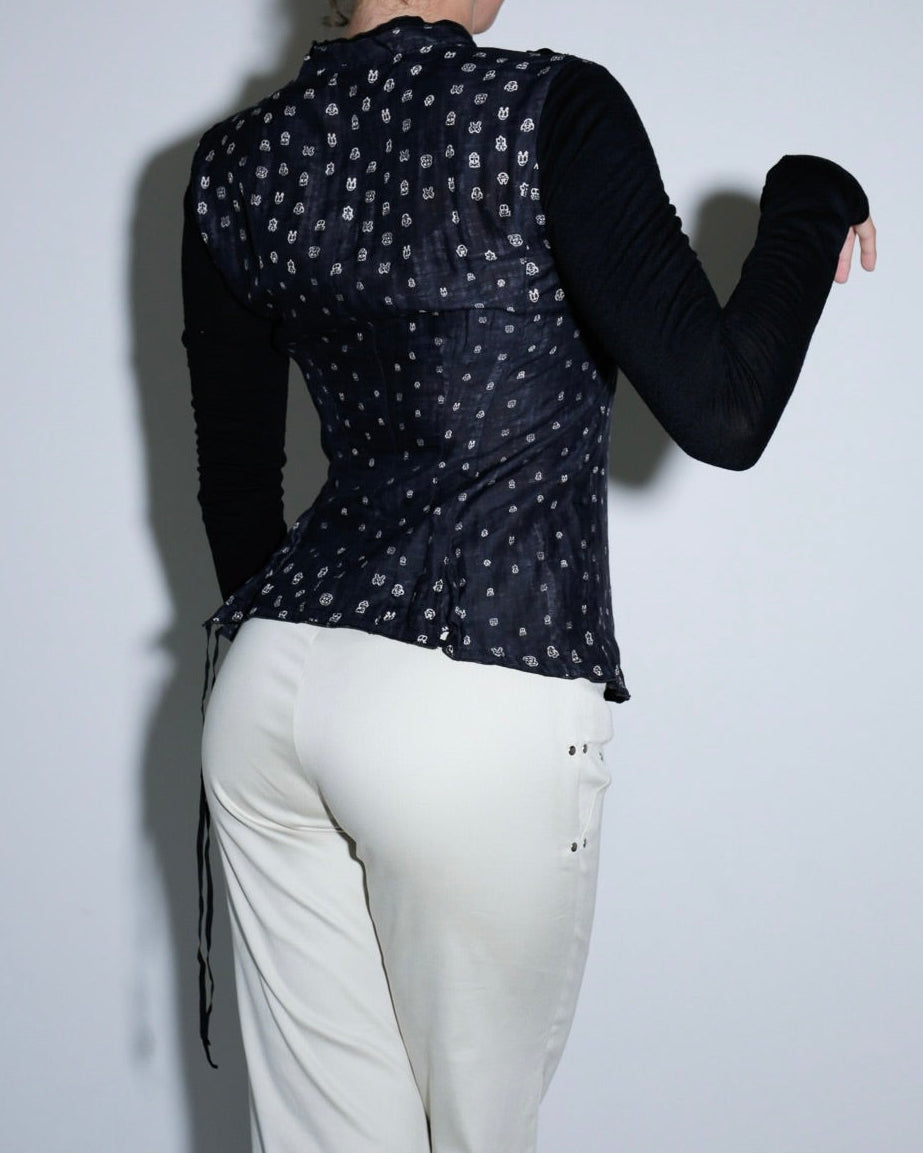 Marithé + François Girbaud skull print blouse