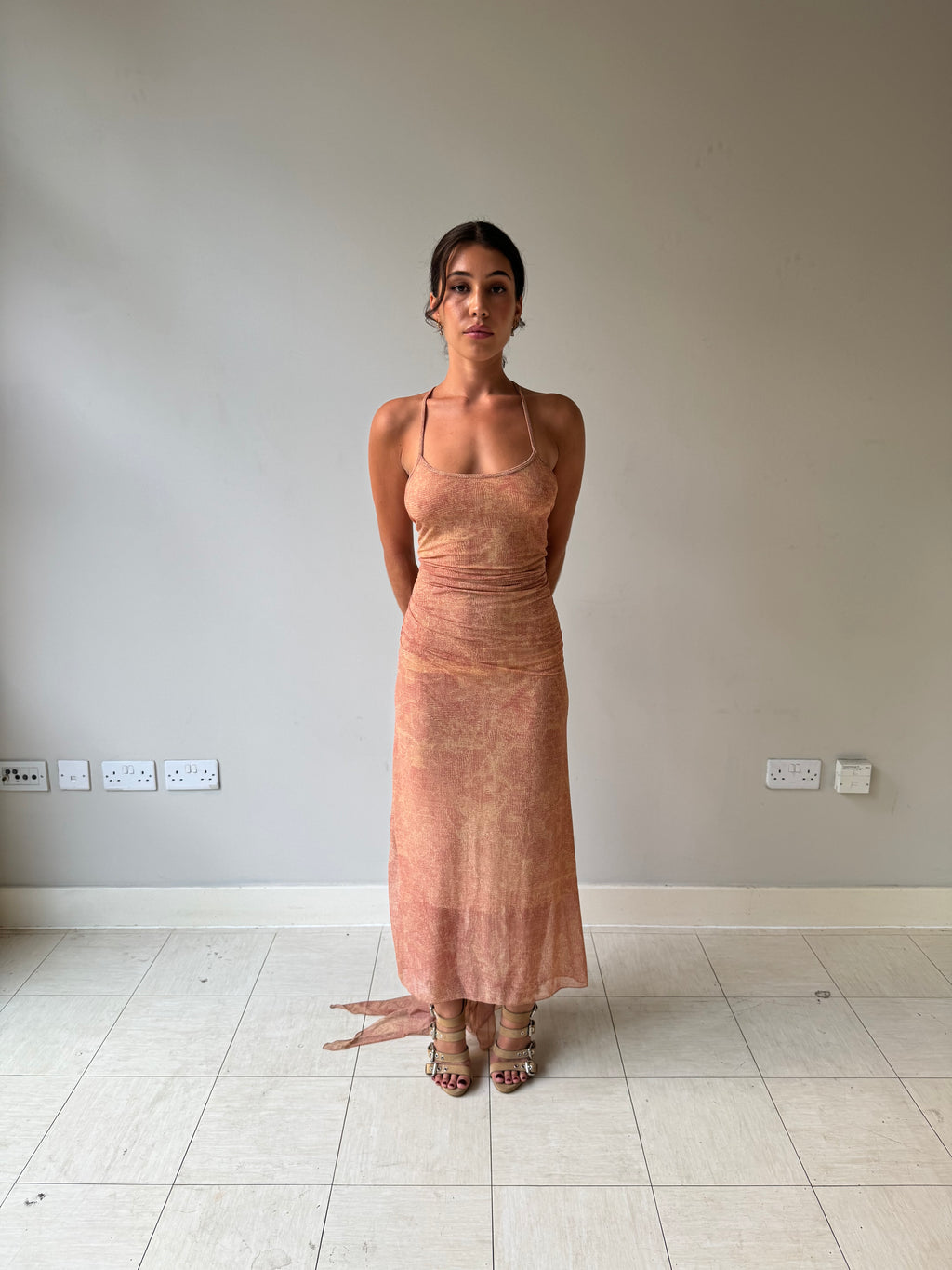 Legatte maxi dress with train