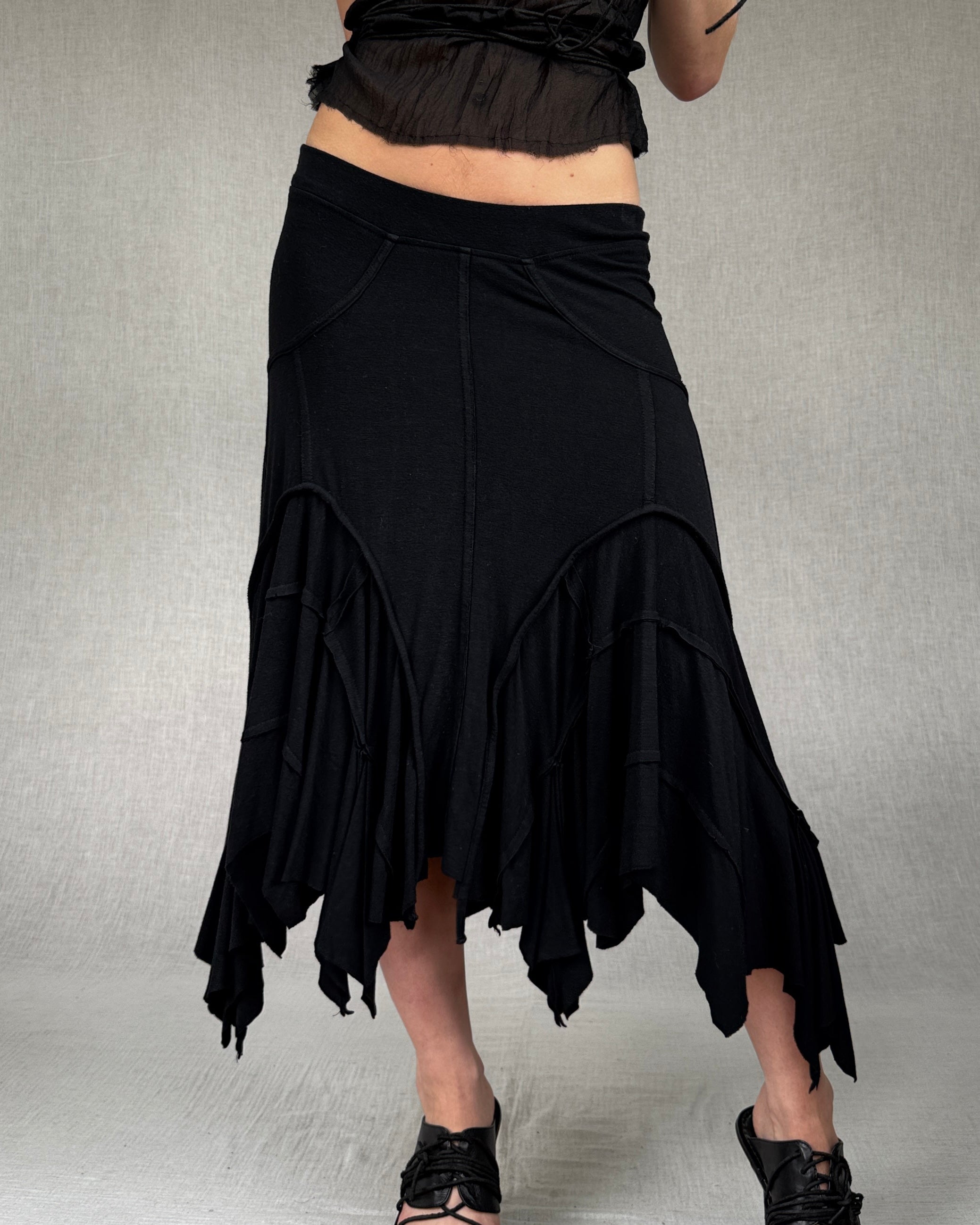 French vintage spiked jersey skirt