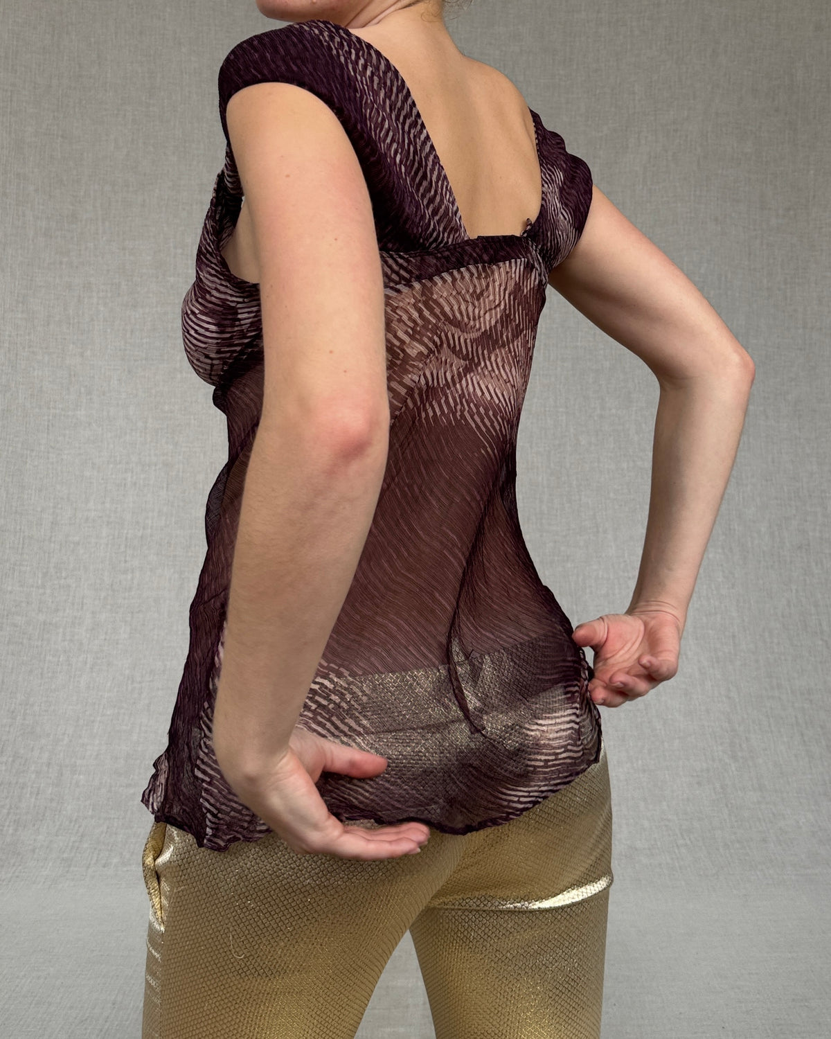 Sisley silk abstract print top