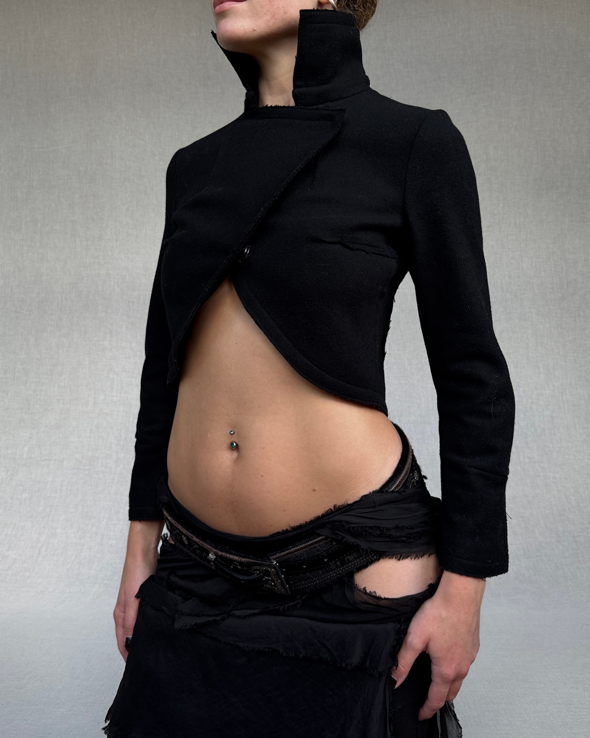 Patrizia Pepe boiled wool cropped jacket