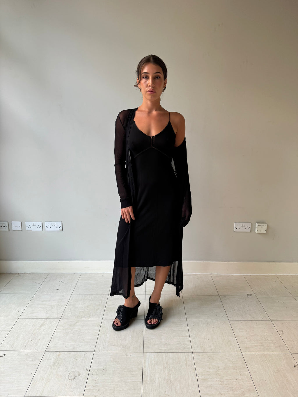 Plein Sud mesh longline cardigan
