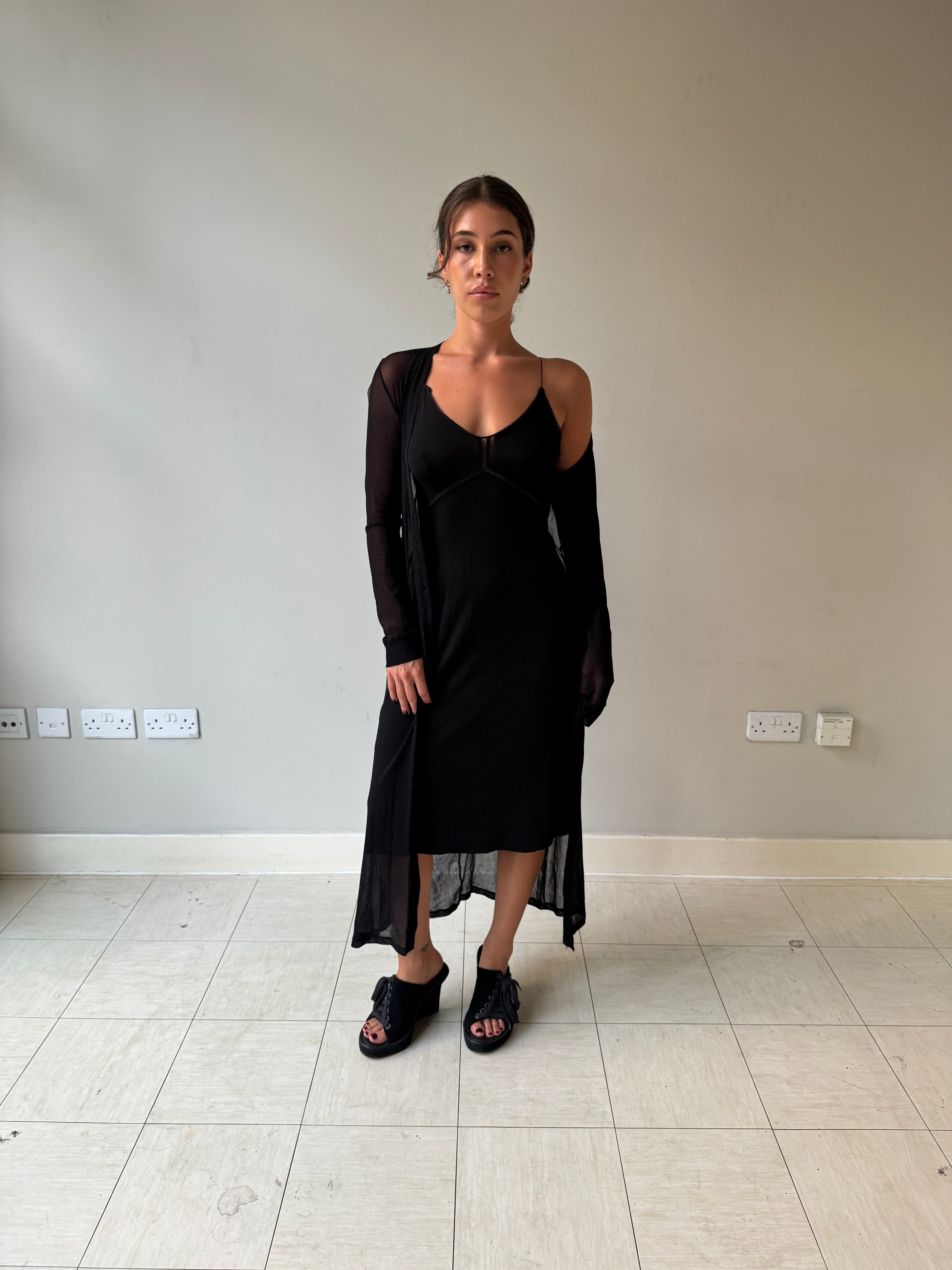 Plein Sud mesh longline cardigan