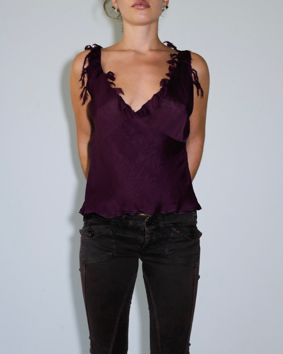 Alberta Ferretti silk tassel top