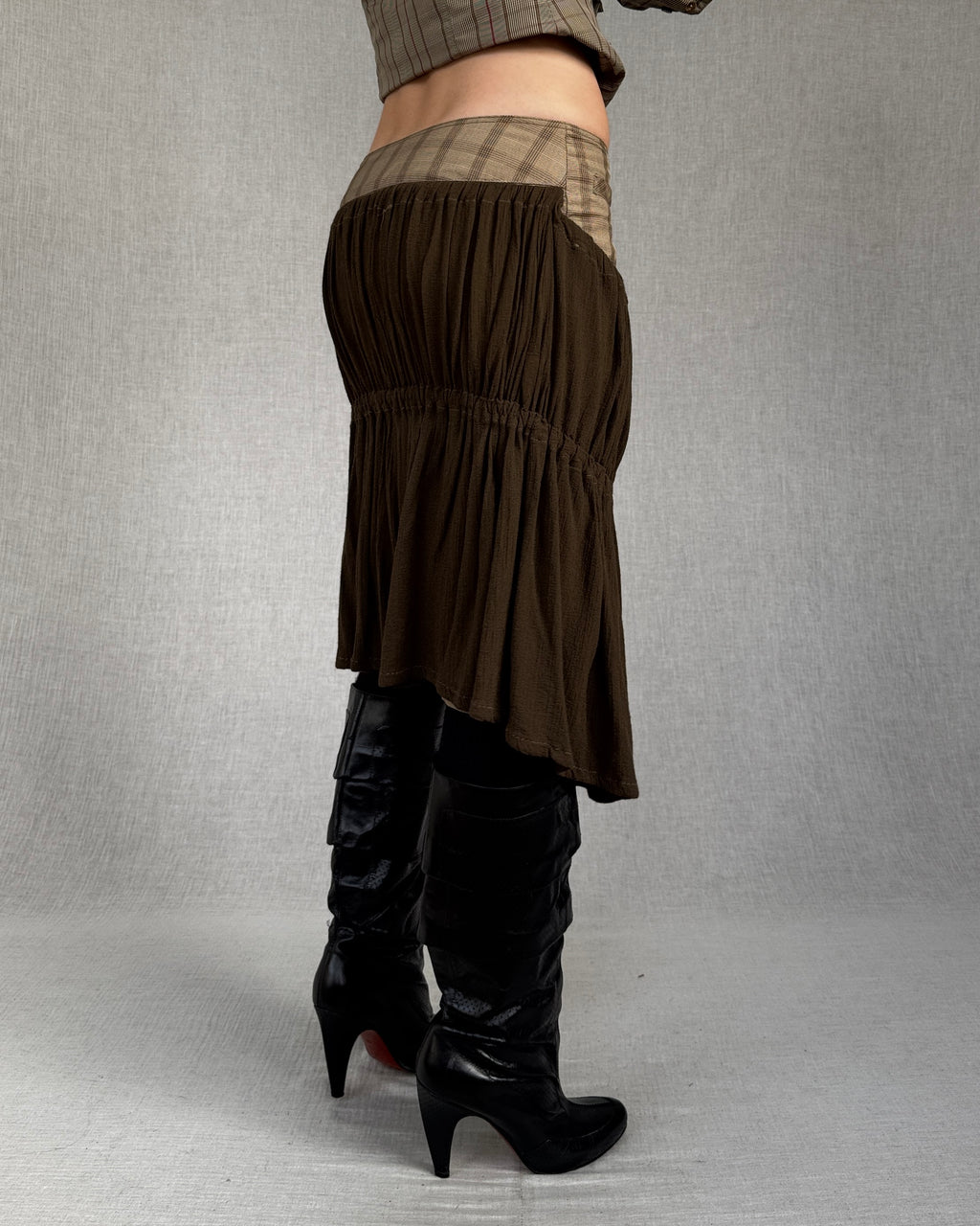 Plein Sud gathered overlay skirt