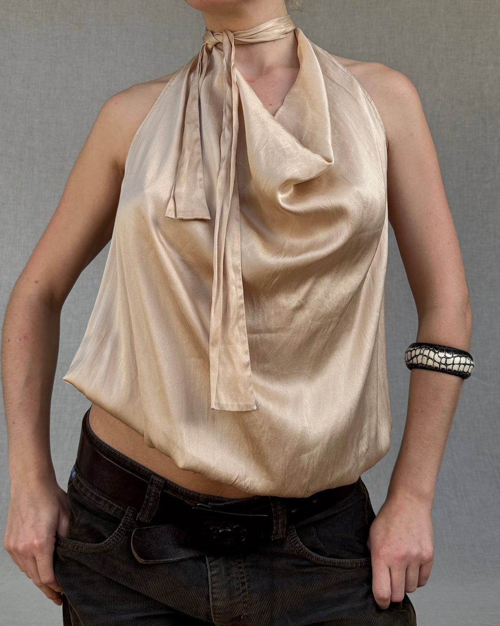 Patrizia pepe silk blend backless top