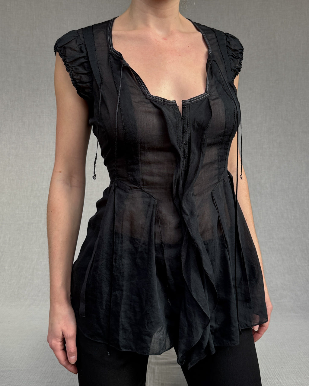 Marithé + François Girbaud sheer blouse