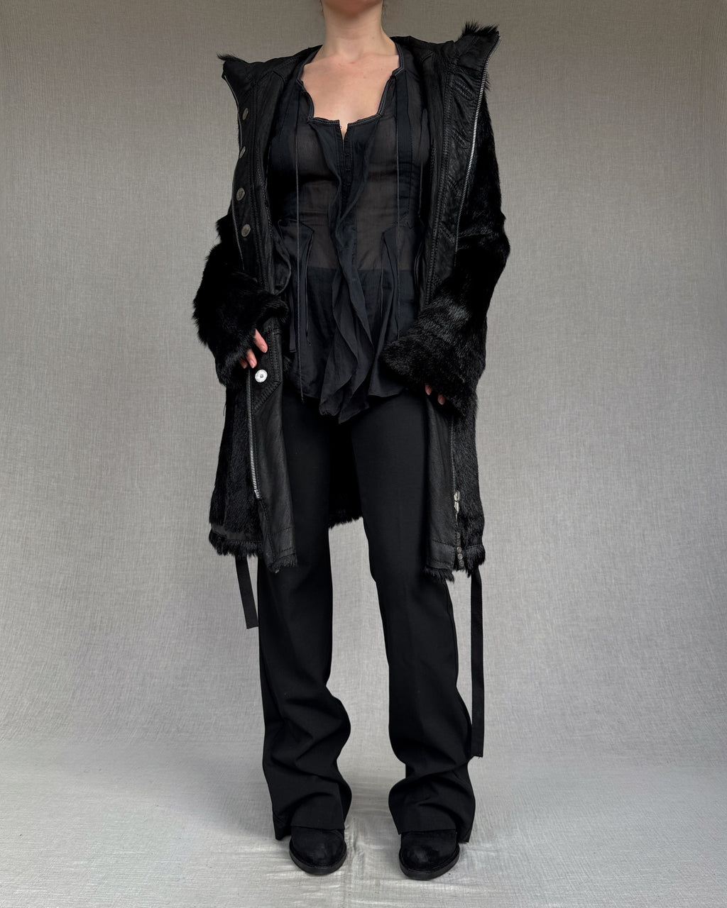 Marithé + François Girbaud A/W 2005 goatskin coat