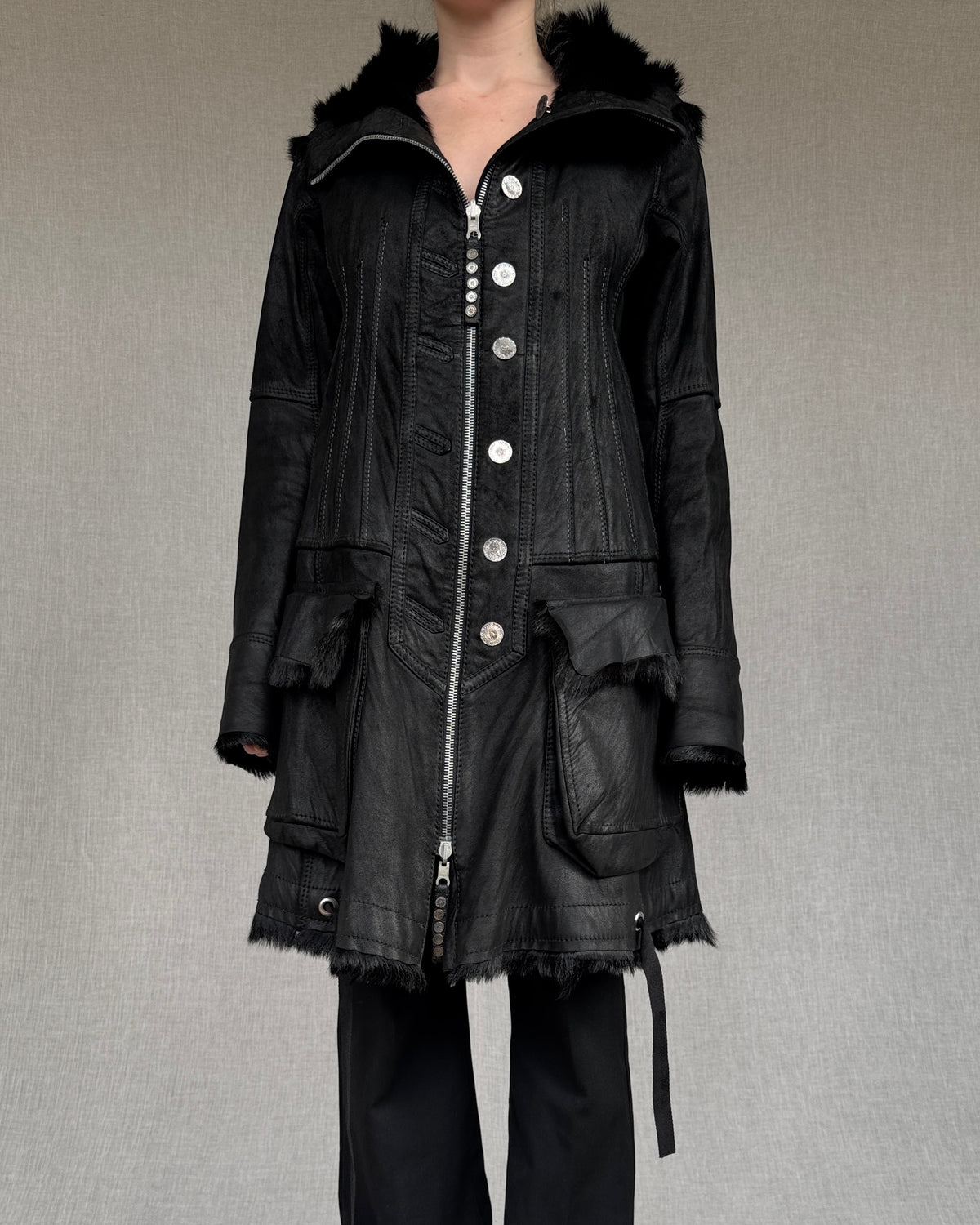 Marithé + François Girbaud A/W 2005 goatskin coat
