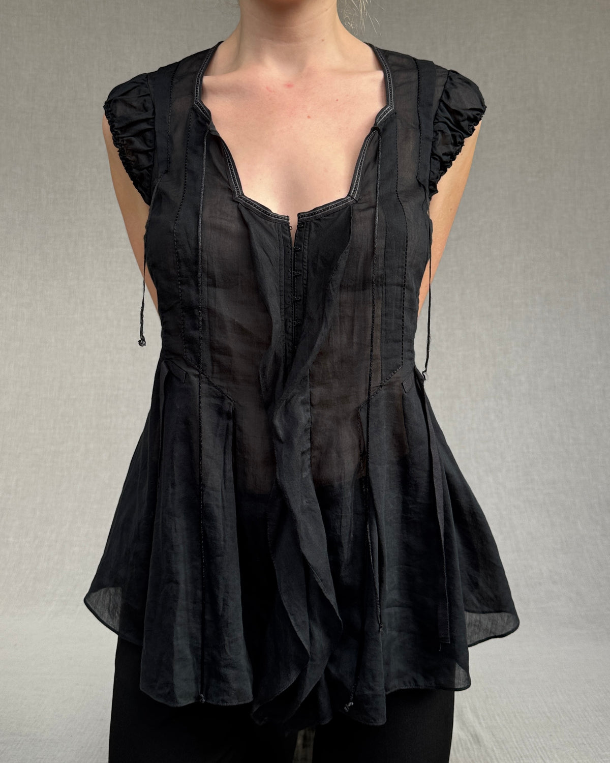 Marithé + François Girbaud sheer blouse