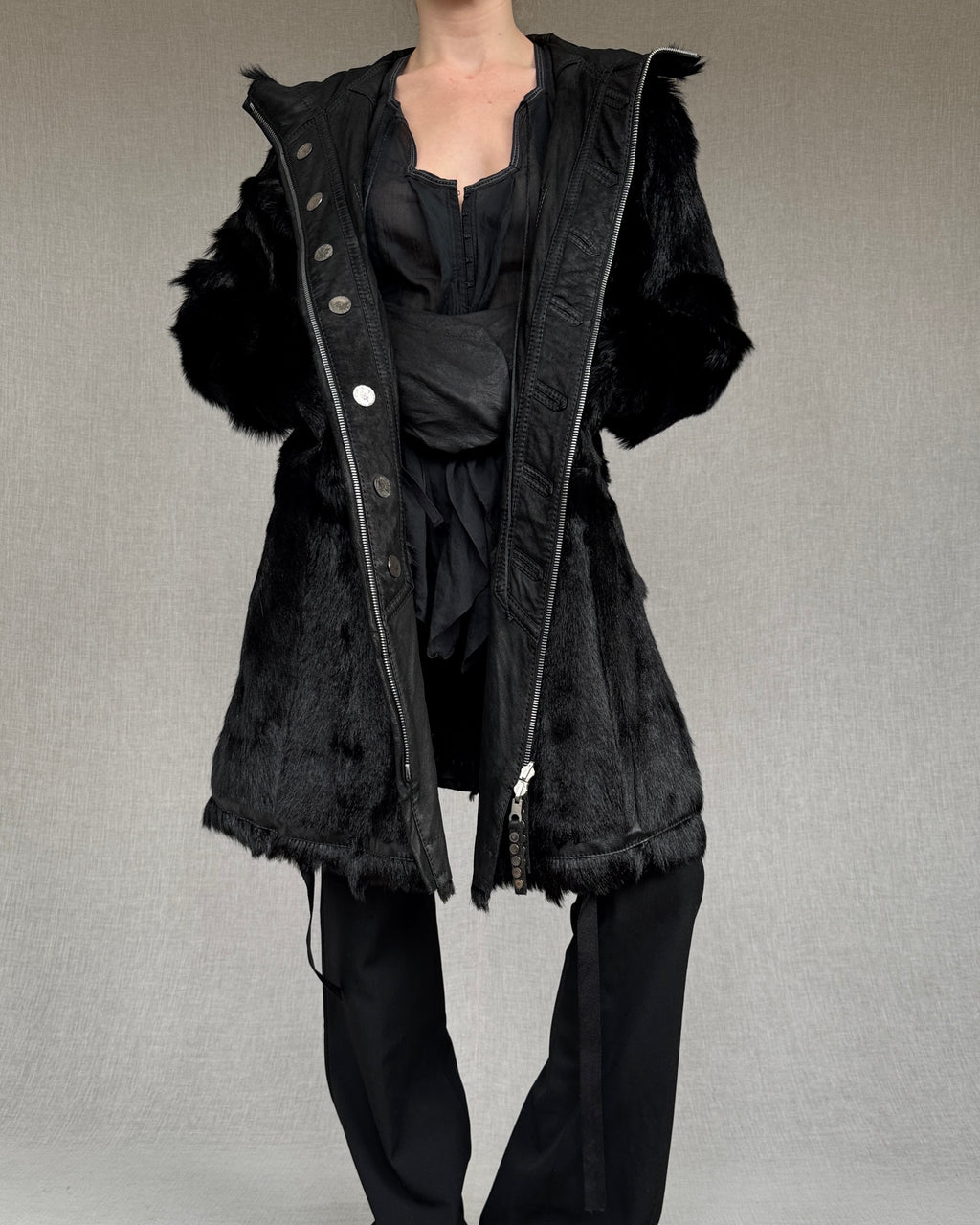Marithé + François Girbaud A/W 2005 goatskin coat